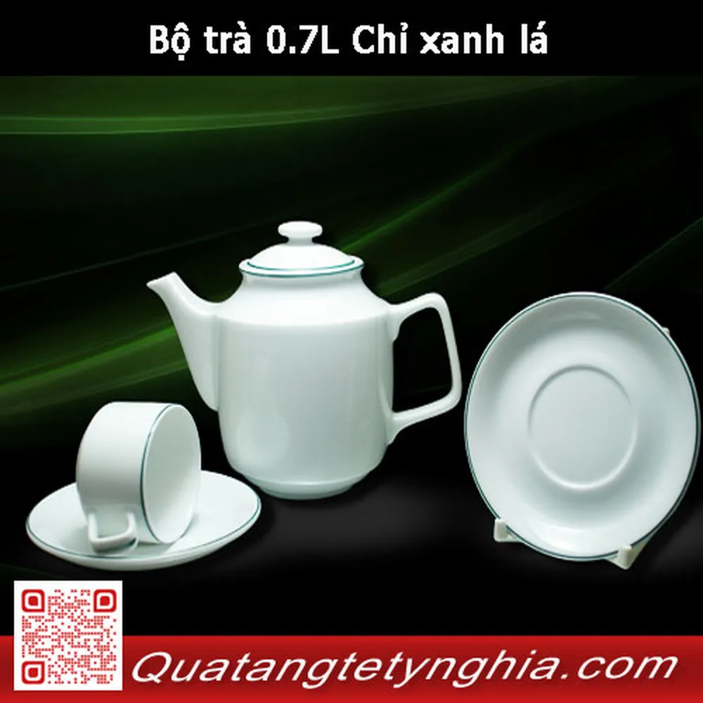 Bộ trà 0.7L Chỉ xanh lá