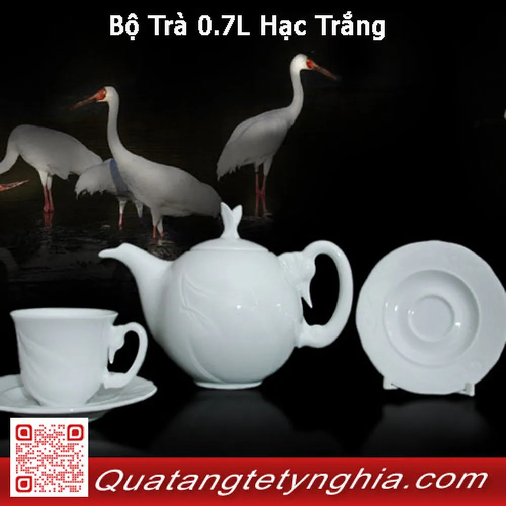Bộ Trà 0.7L Hạc Trắng