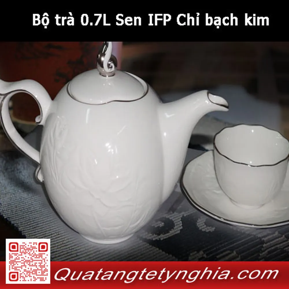 Bộ trà 0.7L Sen IFP Chỉ bạch kim
