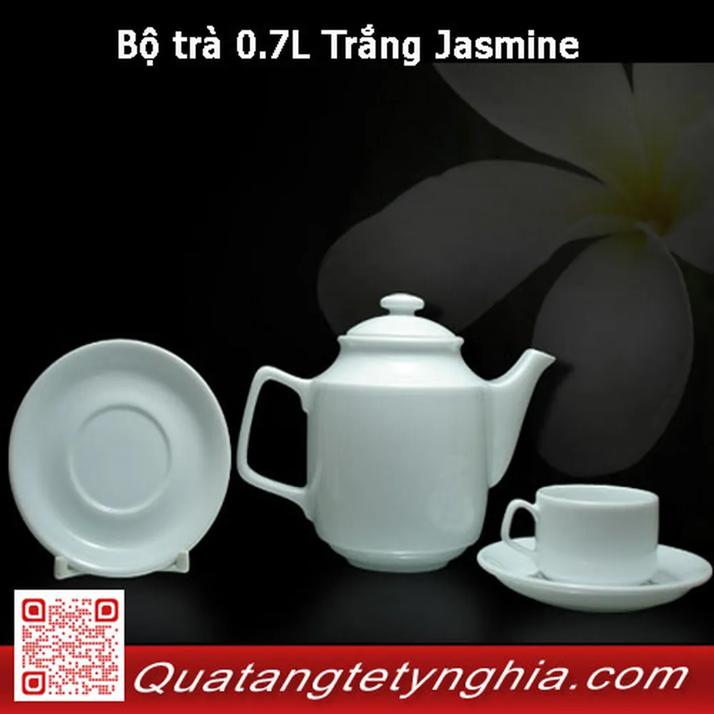 Bộ trà 0.7L Trắng Jasmine