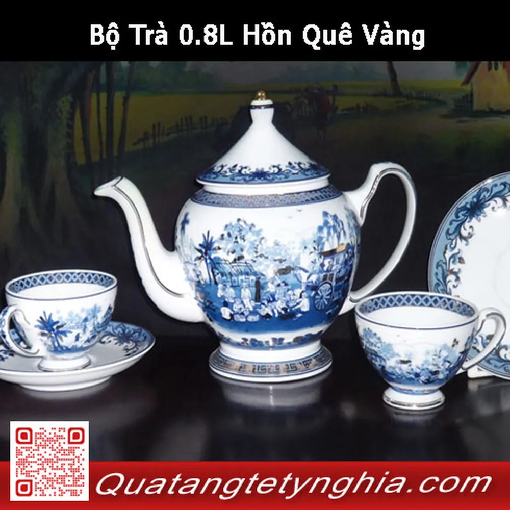 Bộ Trà 0.8L Hồn Quê Vàng