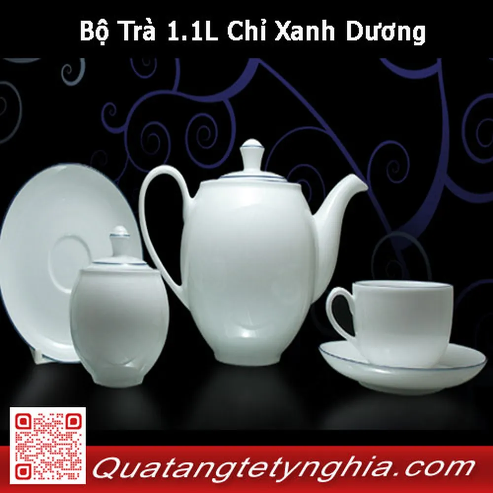 Bộ trà 1,1L Chỉ Xanh Dương
