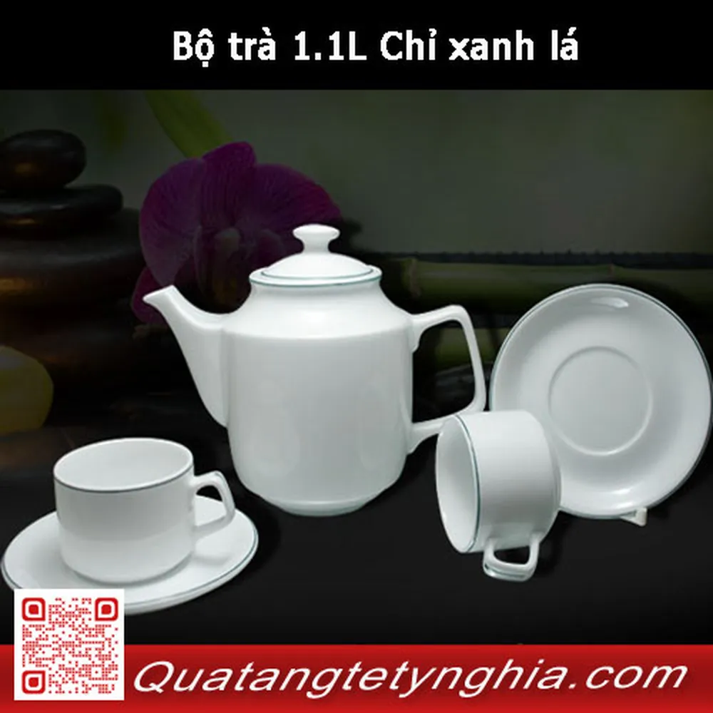 Bộ trà 1.1L Chỉ xanh lá