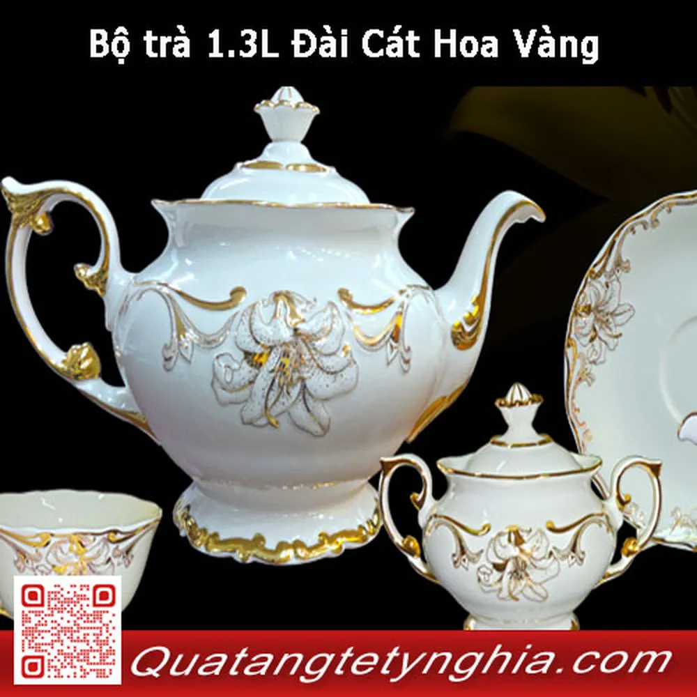 Bộ trà 1.3L Đài Cát Hoa Vàng