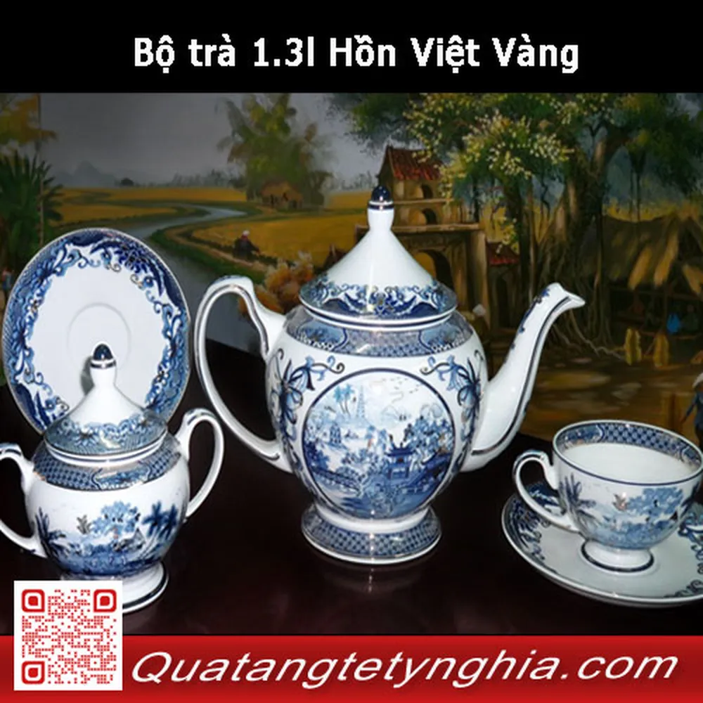 Bộ trà 1.3l Hồn Việt Vàng