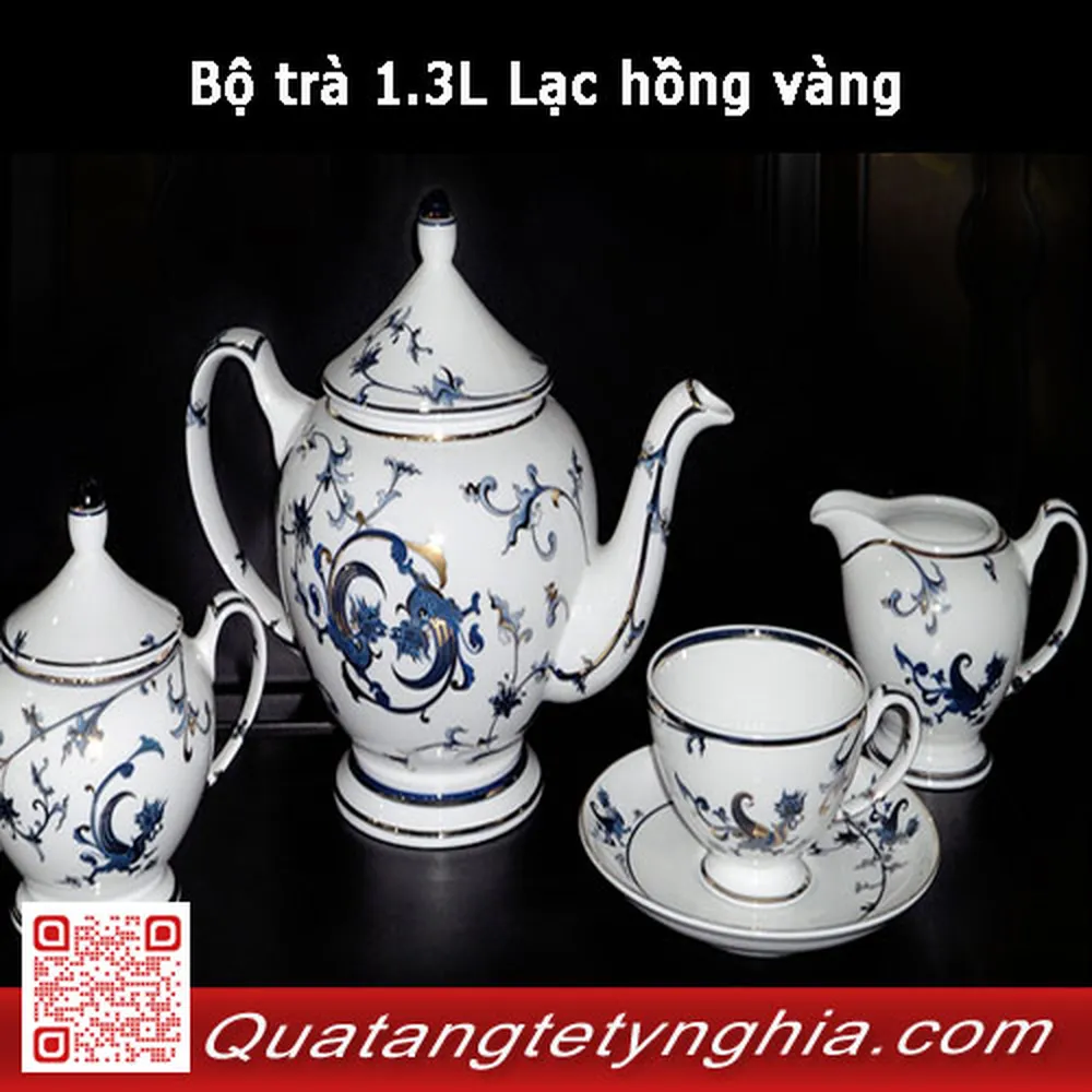 Bộ trà 1.3L Lạc hồng vàng