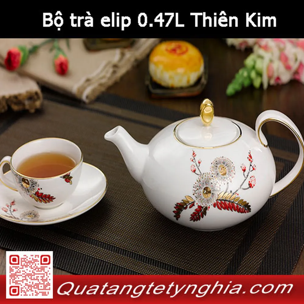 Bộ trà elip 0.47L Thiên Kim