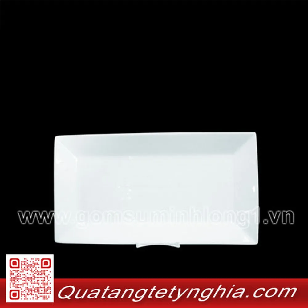 Dĩa chữ nhật 25*17cm Daisy Trắng