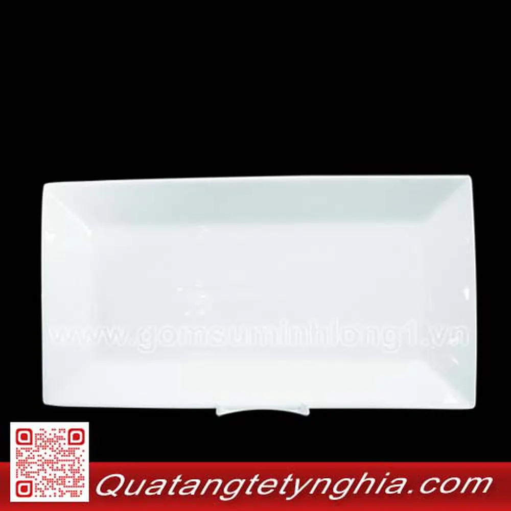 Dĩa chữ nhật 33*18cm Trắng
