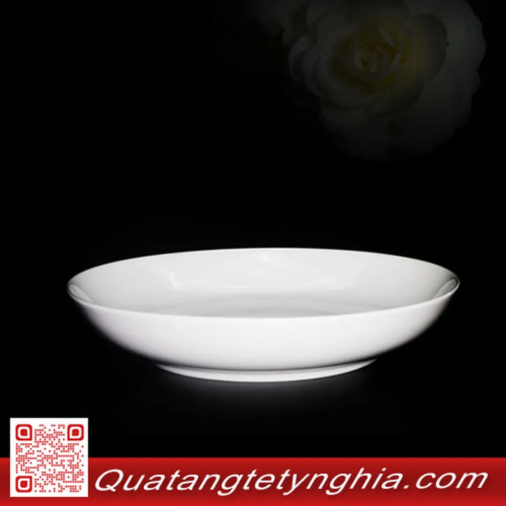 Dĩa tròn sâu 23cm Came Trắng