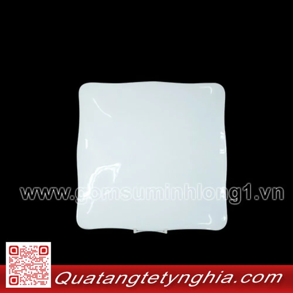 Dĩa Vuông 23cm Mẩu Đơn