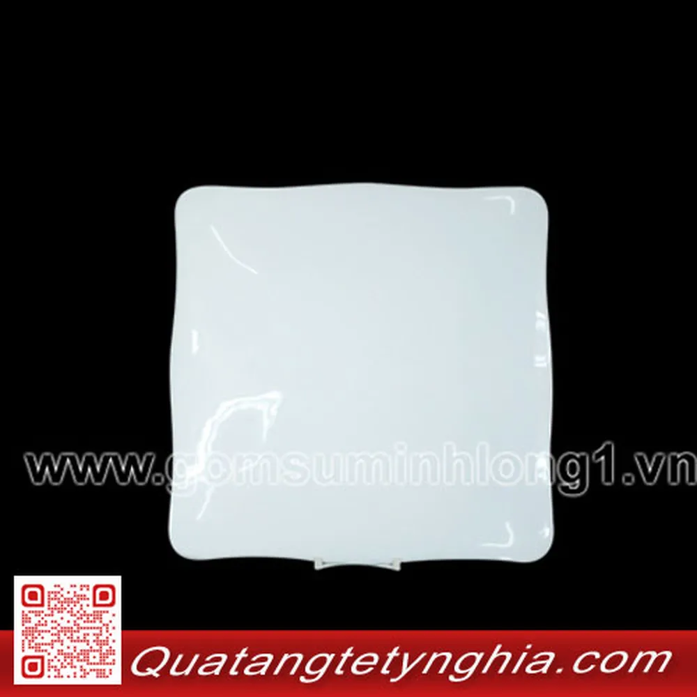 Dĩa Vuông 27cm Mẩu Đơn