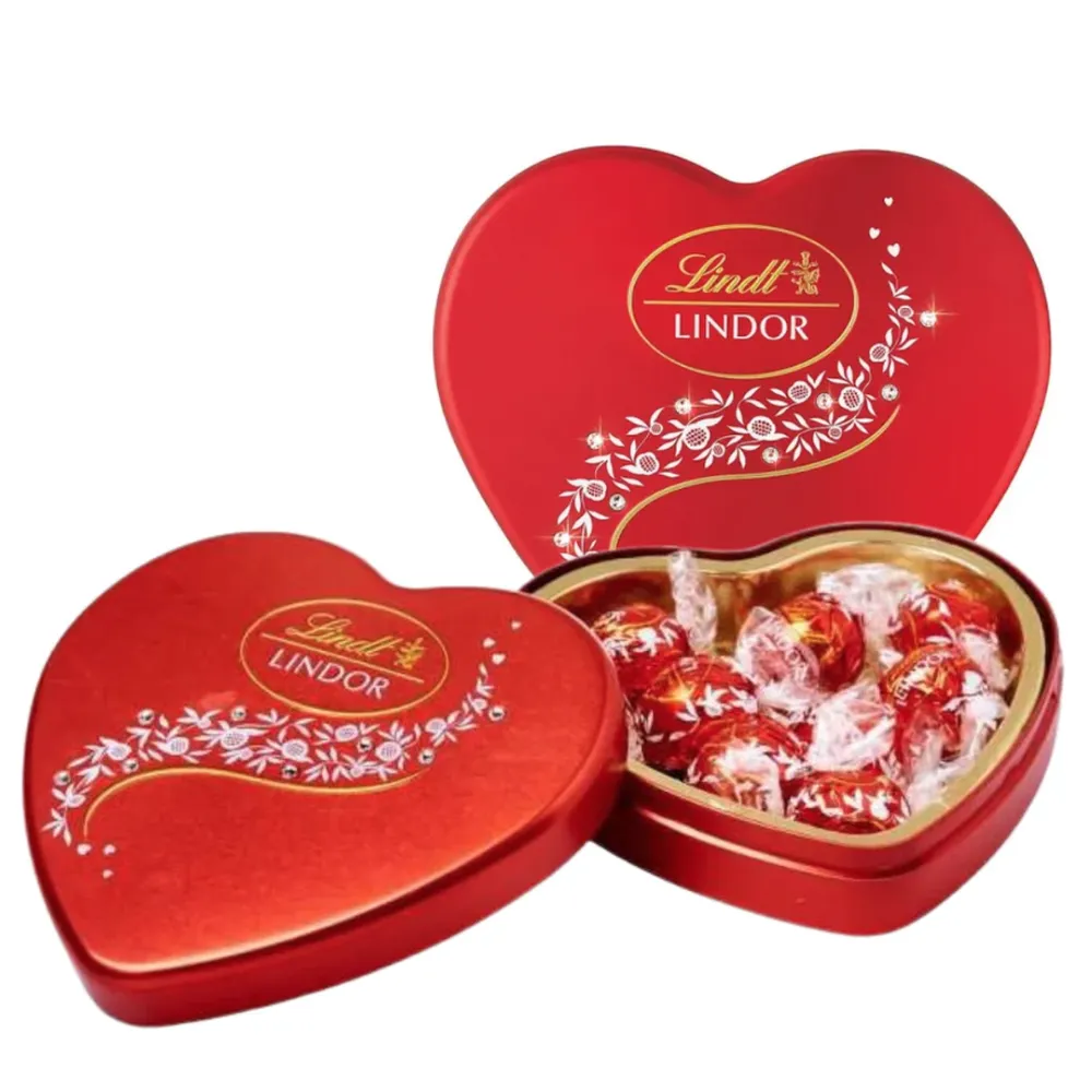 Socola Lindt Lindor Milk Crystal Heart Tin 96g