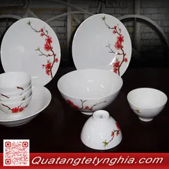Bộ bàn ăn 10sp Daisy IFP Hồng đào