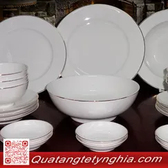 Bộ bàn ăn 22sp Jas IFP chỉ vàng