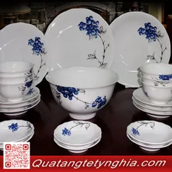 Bộ bàn ăn 22sp Mẫu Đơn IFP Việt quất