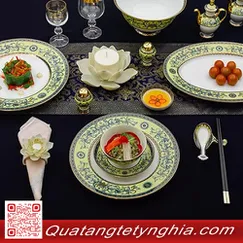 BỘ BÀN ĂN HOÀNG LIÊN 40 SẢN PHẨM APEC