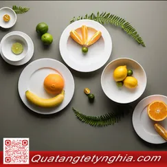 Bộ bàn ăn Jasmine IFP Trắng 14sp