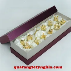Bộ Ly 12 con Giáp Mạ Vàng