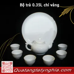 Bộ trà 0.35L chỉ vàng