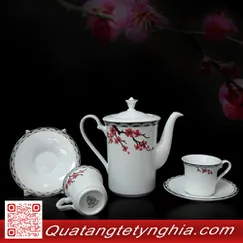 Bộ trà 0.47L Trắng Duyên Xuân