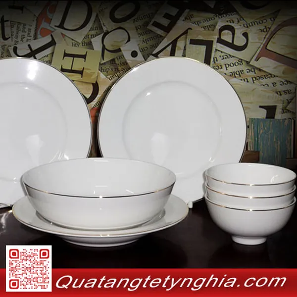 Bộ bàn ăn 10sp Jas IFP chỉ vàng