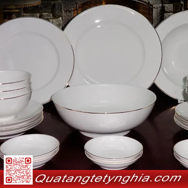 Bộ bàn ăn 22sp Jas IFP chỉ vàng