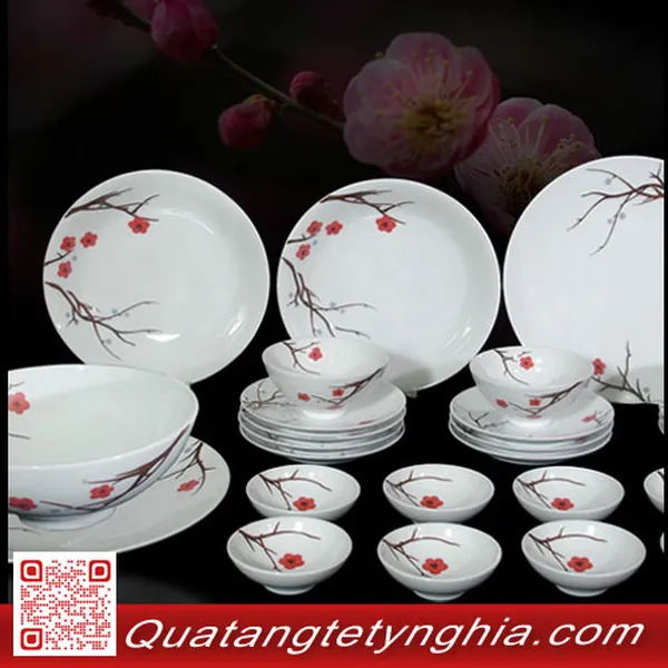 Bộ bàn ăn 35sp Hồng Mai