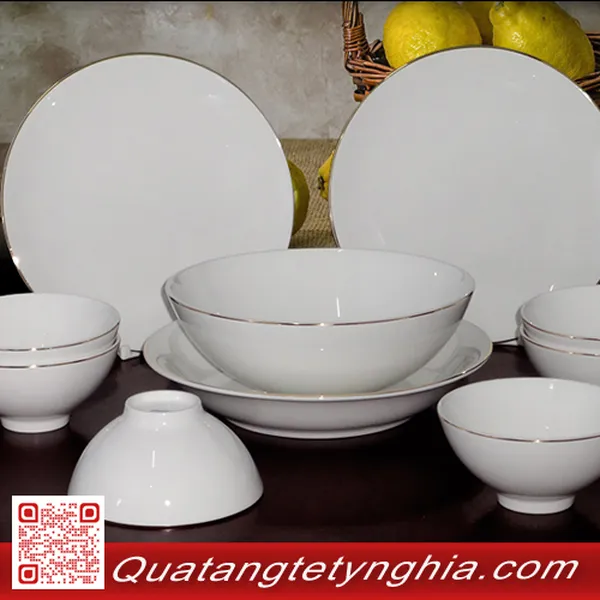 Bộ bàn ăn Daisy IFP Chỉ Vàng 14sp