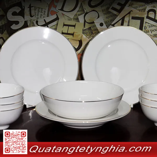 Bộ bàn ăn Jasmine IFP Chỉ Vàng 09sp