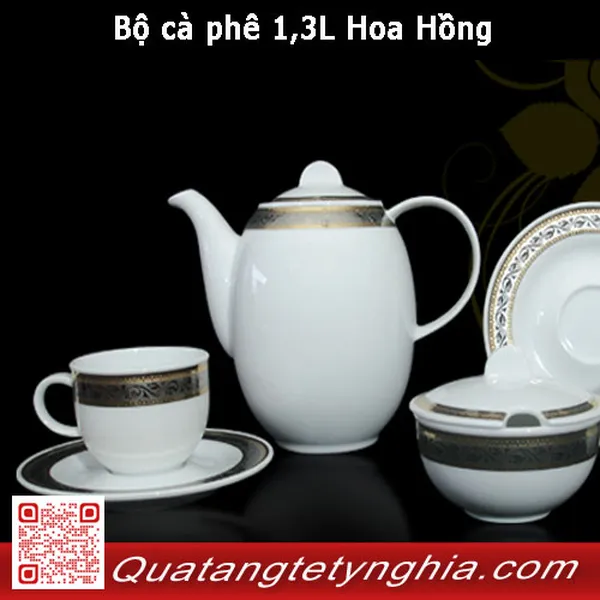 Bộ cà phê 1,3L Hoa Hồng