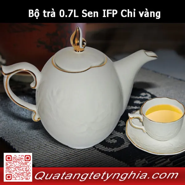 Bộ trà 0.7L Sen IFP Chỉ vàng