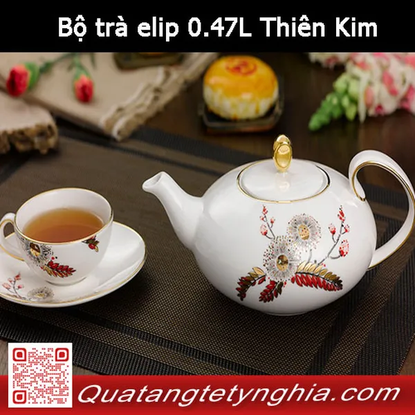 Bộ trà elip 0.47L Thiên Kim