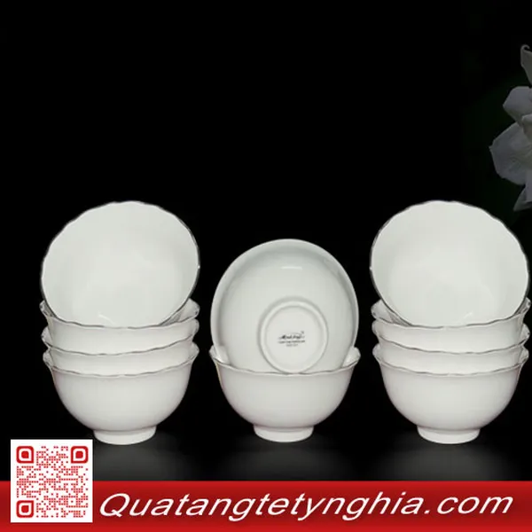Chén cơm 11.5cm Mẫu đơn IFP chỉ bạch kim