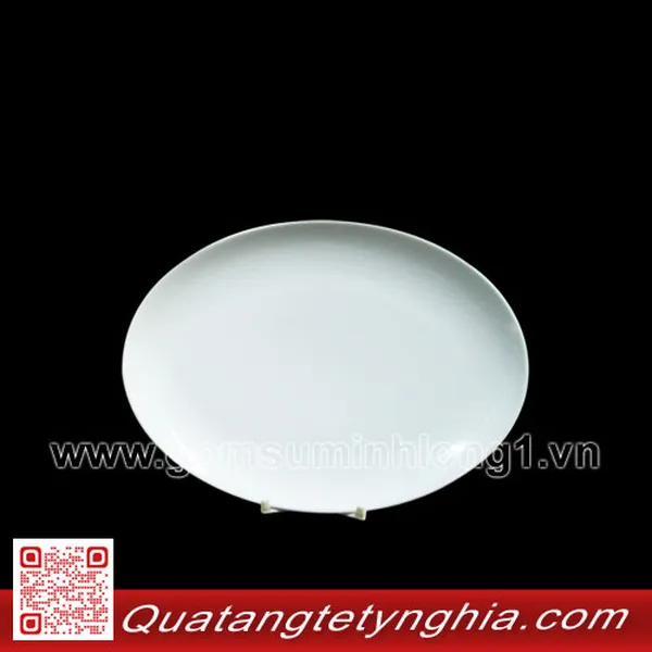 Dĩa xoài ảo 21cm Came Trắng