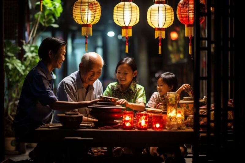 Khung cảnh ấm cúng giữa các thế hệ với nhau trong dịp lễ Đoàn viên