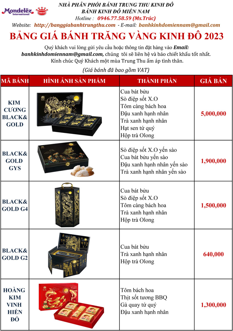 Bảng giá Trăng vàng 2023 p1