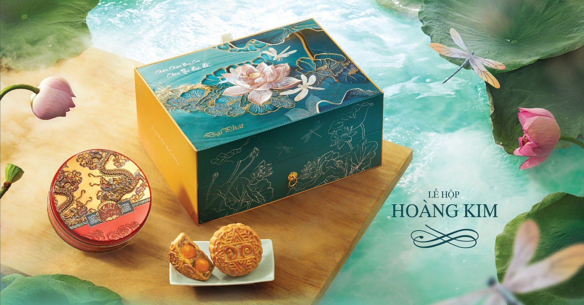 Lễ Hộp Hoàng Kim toát nên vẻ an lành với màu xanh ngọc biếc