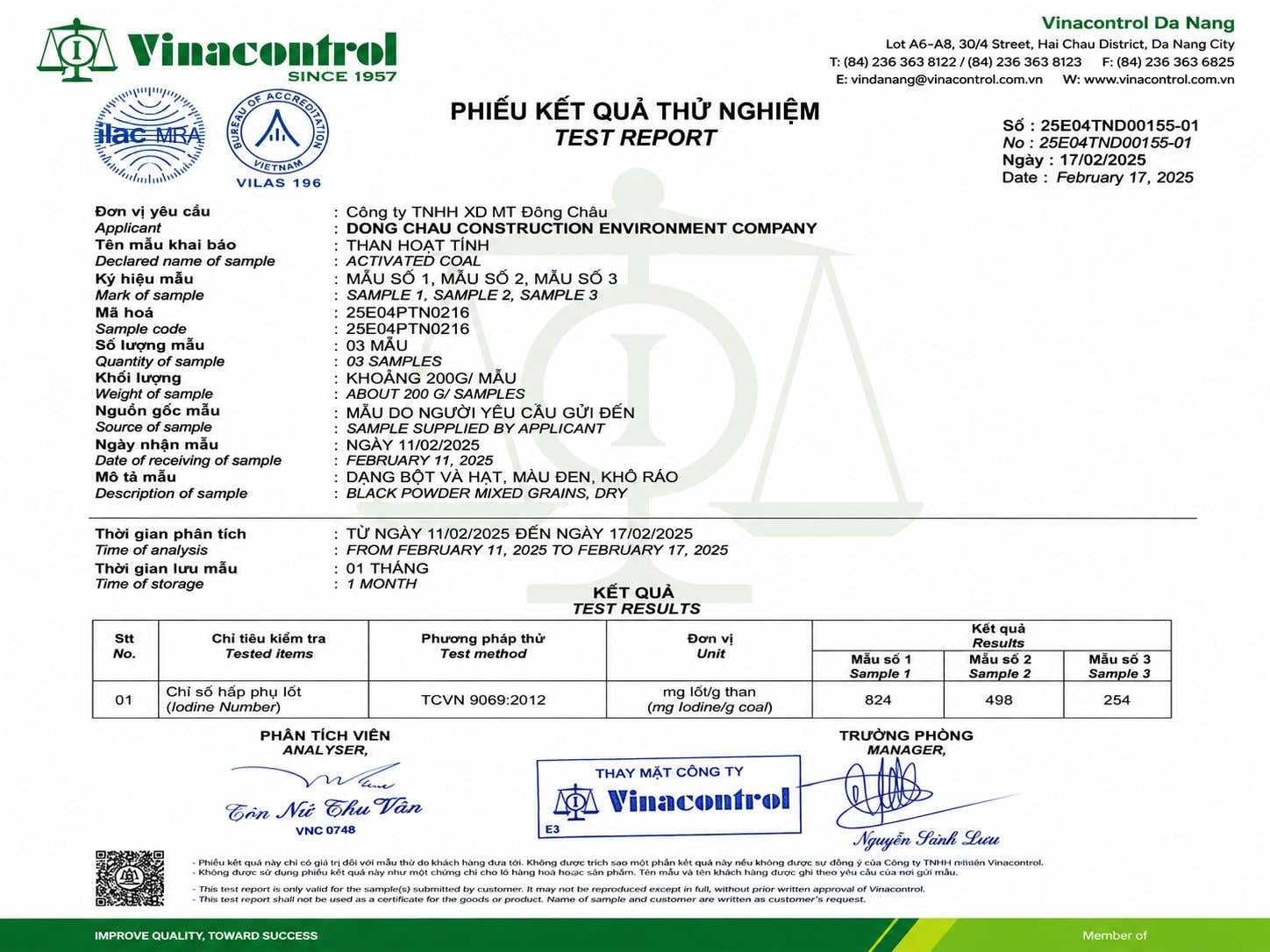 Than hoạt tính DCF cho lọc khí & nước