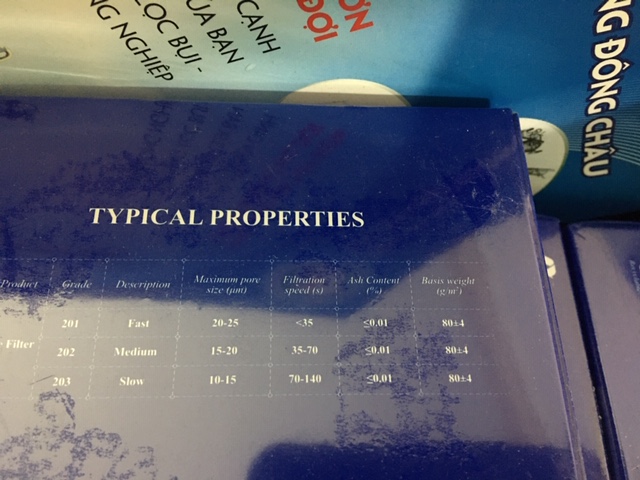 thông số kỹ thuật Giấy lọc phòng thí nghiệm newstar 203-110