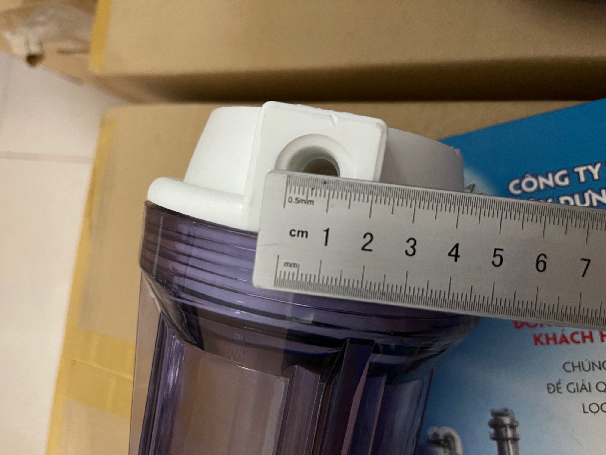 Cốc lọc trong 1 lõi 10 inch loại thường nắp trắng