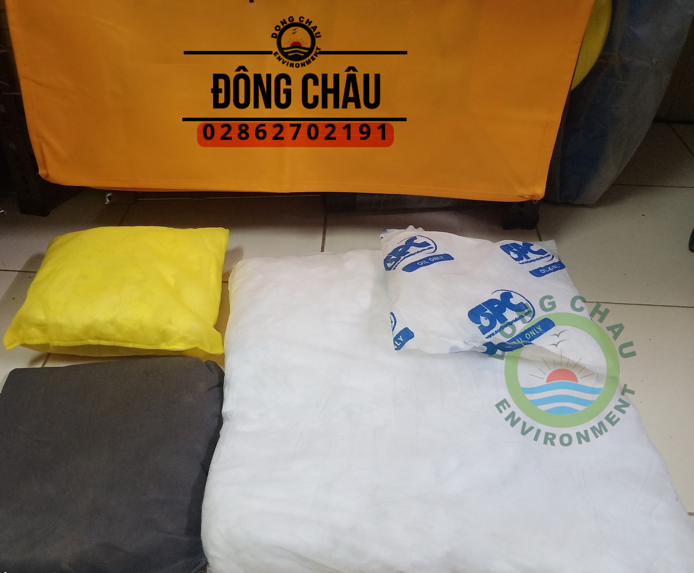 gối thấm hút dầu, gối thấm hóa chất công nghiệp