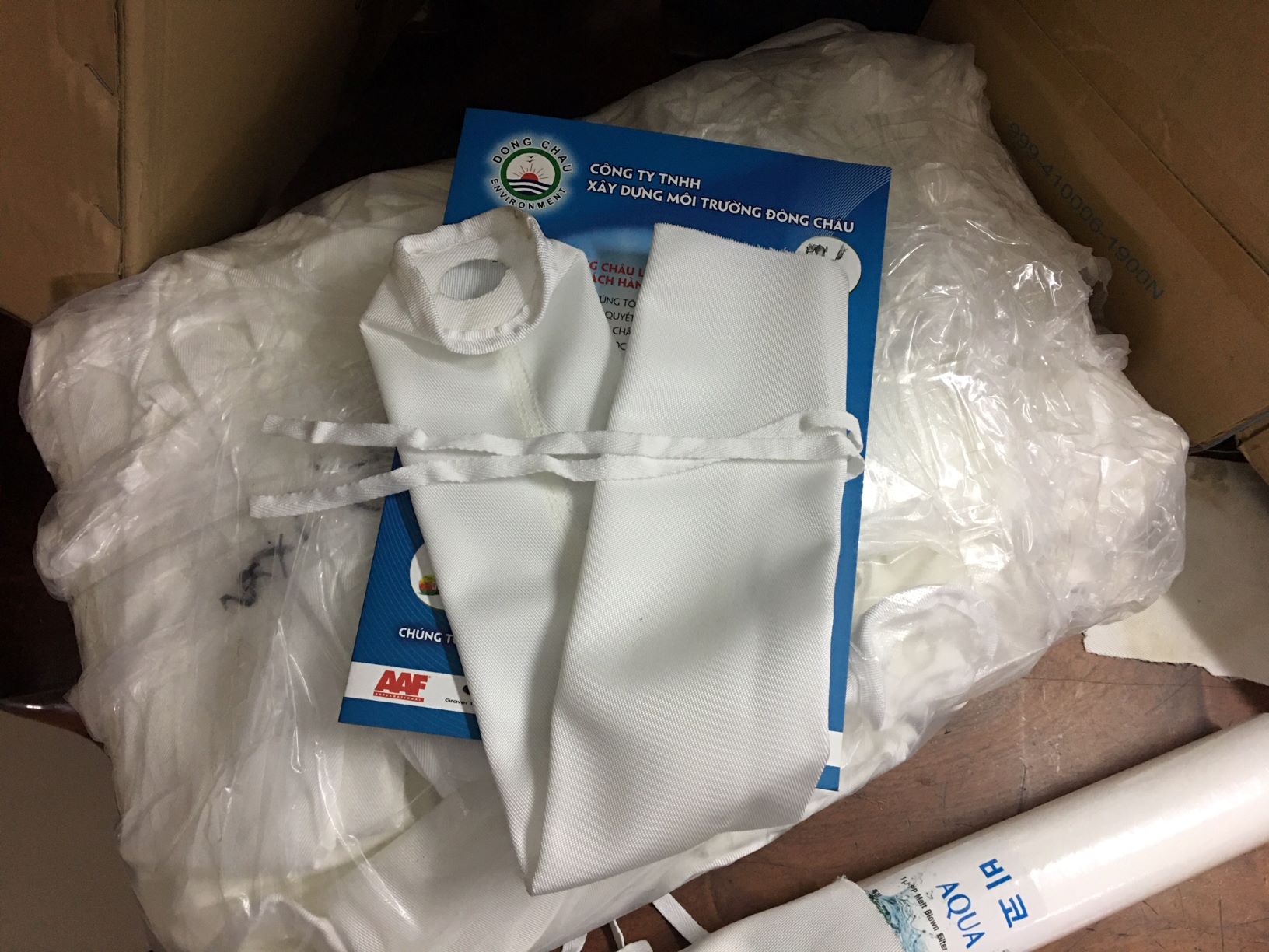 Túi Vải dệt PP Catod bọc lõi lọc 20 inch