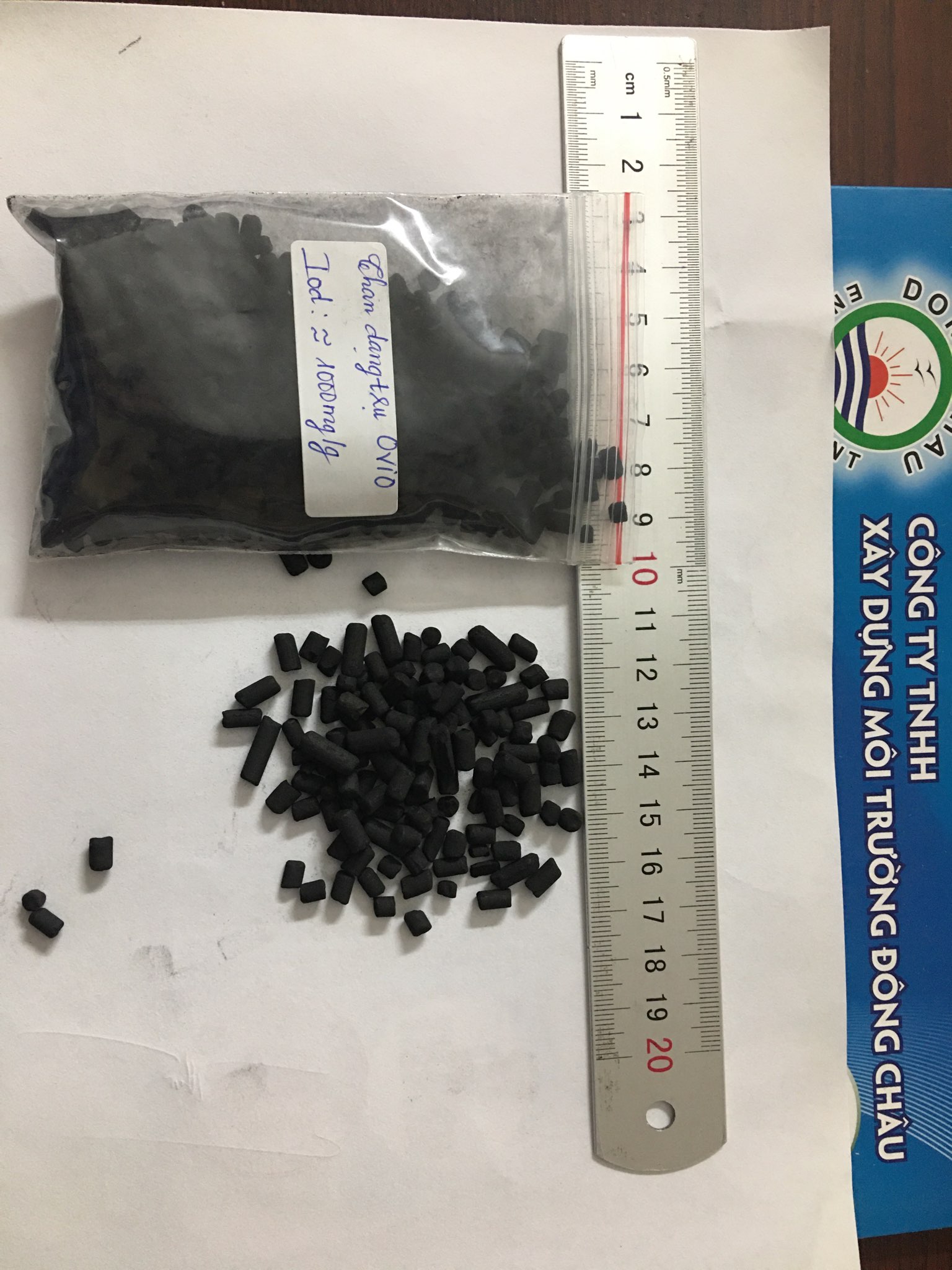 Than hoạt tính lọc khí ovio với kích thước thực tế