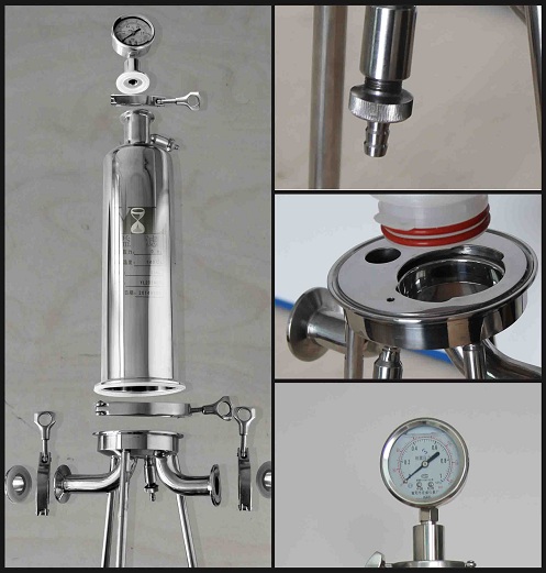 binh-loc-inox bộ lọc khí nén dạng housing dùng lõi