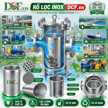 Rổ lọc inox đục lỗ 3mm dày 1mm lưới trong 40 mesh