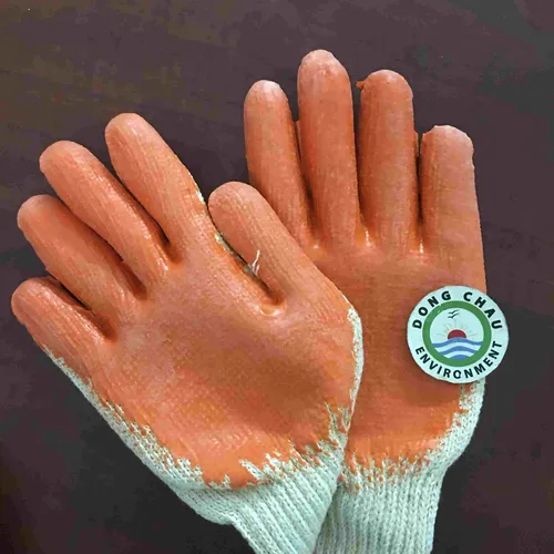 Găng tay phủ sơn màu cam