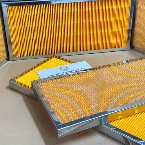 Khung lọc gió giấy Cellulose màu vàng xếp nếp