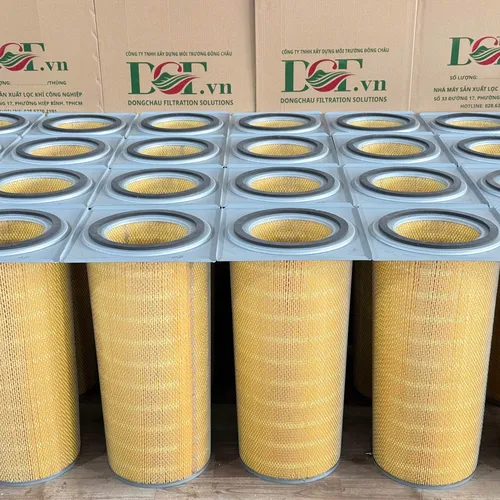 Cartridge Lọc Bụi Cellulose Màu Vàng – Mâm Vuông