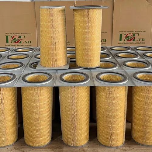 Cartridge Lọc Bụi Cellulose Màu Vàng – Mâm Vuông